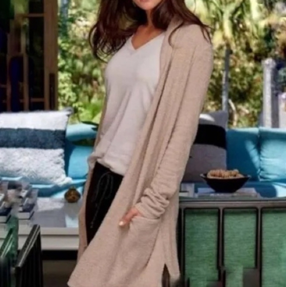 Barefoot Dreams CozyChic Lite Knit Open front Longline Cardigan